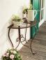 Preview: Konsolentisch "Provencal" halbrund, Konsole aus Metall in Rost Optik im Antik Design, Balkontisch, Beistelltisch