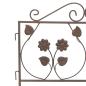 Preview: Steckzaun "Blume" aus Metall, braun, 57x45 cm, Dekozaun, Gartenzaun, Beetzaun, Beeteinfassung, Zierzaun