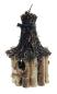 Preview: Vogelhaus "Birke" aus Holz, rund, Dach aus Reisig, Vogelhäuschen zum Aufhängen, Nistkasten, Balkon & Gartendeko für Draußen