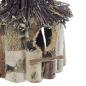 Preview: Vogelhaus "Birke" aus Holz, rund, Dach aus Reisig, Vogelhäuschen zum Aufhängen, Nistkasten, Balkon & Gartendeko für Draußen