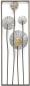 Preview: 3D Wandbild "Flowers" aus Metall in Rost-Optik & gold, 30x90 cm, Wandschmuck, Wanddeko, Metallbild