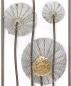 Preview: 3D Wandbild "Flowers" aus Metall in Rost-Optik & gold, 30x90 cm, Wandschmuck, Wanddeko, Metallbild