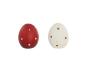 Preview: 4 Dekoeier "Pünktchen" aus Terracotta, rot / weiß, 7 + 10 cm hoch, Osterdeko, Ostereier-Set