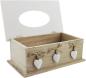 Preview: Tissue Box "White Heart" aus Holz, weiß, im Landhaus Stil, Feuchttücherspender, Kosmetiktücherbox