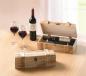 Preview: Weinkiste "Rustikal" aus Holz, Geschenkbox für 2 Flaschen Wein