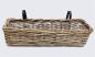 Preview: Rattan Pflanzkasten "Koboo Grey" groß, grau, Balkonkasten mit Halterung, Blumenkasten für Draußen, Pflanzgefäß