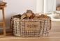 Preview: Brennholzkorb aus Weide im Shabby Look, Feuerholzkorb, Weidenkorb