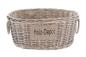 Preview: Brennholzkorb aus Weide im Shabby Look, Feuerholzkorb, Weidenkorb