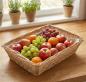 Preview: Brotkorb "Naturweiß" aus Weide, 32x22 cm, Obstkorb, Obstschale, Aufbewahrungskorb
