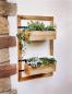 Preview: Wandpflanzer "Industrial" aus Holz mit 2 Blumenkästen, für Balkon, Terrasse, Garten, Balkonkasten, Wandblumentopf