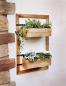Preview: Wandpflanzer "Industrial" aus Holz mit 2 Blumenkästen, für Balkon, Terrasse, Garten, Balkonkasten, Wandblumentopf