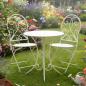 Preview: 3 tlg. Bistroset “White Romance” aus Metall, weiß, Gartenmöbel Tisch + 2 Stühle
