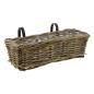 Preview: Rattan Pflanzkasten "Koboo Grey" mittel, grau, Balkonkasten mit Halterung, Blumenkasten für Draußen, Pflanzgefäß