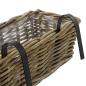 Preview: Rattan Pflanzkasten "Koboo Grey" mittel, grau, Balkonkasten mit Halterung, Blumenkasten für Draußen, Pflanzgefäß