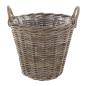 Preview: Rattan Pflanzkorb "Rustikal" rund Ø 45x40 cm groß, grau, Outdoor Blumentopf, Pflanzkübel, Pflanztopf für Draußen, Blumenkübel
