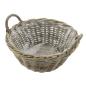 Preview: Pflanzschale "Koboo Grey" Ø 43x18 cm groß, aus Rattan, rund, grau, Pflanzkorb, Blumentopf,  Pflanztopf für Draußen, Blumenkübel