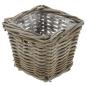 Preview: Pflanzkorb "Koboo Grey" aus Rattan, quadratisch, grau, klein, Blumentopf, Pflanzkübel, Pflanztopf für Draußen, Blumenkübel