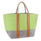Preview: Damentasche aus Filz, grau / grün, Schultertasche, Einkaufstasche, Shopper