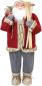Preview: große Dekofigur "Nikolaus", 120 cm hoch, rot / grau, mit Geschenkesack, Weihnachtsmannfigur