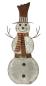 Preview: Dekofigur "Schneemann" aus Metall, silber, 75 cm hoch, Gartendekofigur, Winterdeko, Gartendeko für Draußen