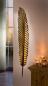 Preview: Wandhänger "Feder" aus Metall, gold, 99 cm hoch, Wandschmuck, Dekohänger