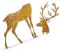 Preview: große Dekofigur "Hirsch" aus Metall in Rost Optik für Drinnen + Draußen, Gartendeko, Rostfigur, Gartenfigur