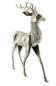 Preview: große Figur "Hirsch" aus Aluminium, silber glänzend, edle Skulptur, 65 cm hoch, Tierfigur stehend, Wohnzimmer Deko