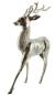 Preview: große Figur "Hirsch" aus Aluminium, silber glänzend, edle Skulptur, 65 cm hoch, Tierfigur stehend, Wohnzimmer Deko