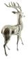 Preview: große Figur "Hirsch" aus Aluminium, silber glänzend, edle Skulptur, 65 cm hoch, Tierfigur stehend, Wohnzimmer Deko