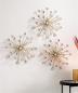 Preview: 3x 3D Wanddeko "Kristall-Blüte" aus Metall & Glassteinen, gold, Wandschmuck, Wandbild