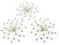 Preview: 3x 3D Wanddeko "Kristall-Blüte" aus Metall & Glassteinen, gold, Wandschmuck, Wandbild
