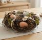 Preview: Windlichtkranz "Ostern" aus Reisg mit Moos, Holzblumen & Eier, Osterkranz, Tischkranz