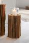 Preview: Windlichtsäule "Rustikal" aus recyceltem Holz, 41 cm hoch, Dekosäule, Holzsäule, Dekosäule mit Kerzenglas, Bodenwindlicht, Kerzensäule