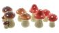 Preview: 8 kleine Fliegenpilze aus Terracotta, 5 - 7 cm hoch, Herbstdeko, Dekopilze, Dekofiguren Set