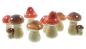 Preview: 8 kleine Fliegenpilze aus Terracotta, 5 - 7 cm hoch, Herbstdeko, Dekopilze, Dekofiguren Set