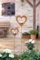 Preview: Herzstecker 'Silberkugel' im 2er Set, Garten Metalldeko im Rostdesign