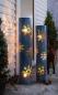 Preview: 2x Windlichtsäule "Schneeflocke" aus Metall, 88 + 100 cm  hoch, Kerzenhalter, Bodenwindlicht, Dekosäule mit Kerzenglas, Metallsäule, Kerzensäule