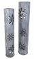 Preview: 2x Windlichtsäule "Schneeflocke" aus Metall, 88 + 100 cm  hoch, Kerzenhalter, Bodenwindlicht, Dekosäule mit Kerzenglas, Metallsäule, Kerzensäule