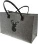 Preview: Handtasche aus Filz, grau, stehend, 45x20x30 cm, Damentasche, Shopper, Einkaufstasche