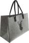 Preview: Handtasche aus Filz, grau, stehend, 45x20x30 cm, Damentasche, Shopper, Einkaufstasche