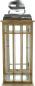 Preview: Laterne "Wood" aus Holz & Glas, 60 cm hoch, Holzlaterne mit Henkel & Metalldach, Windicht, Bodenlaterne, Kerzenlaterne