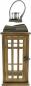 Preview: Laterne "Wood" aus Holz & Glas, 40 cm hoch, Holzlaterne mit Henkel & Metalldach, Windicht, Bodenlaterne, Kerzenlaterne