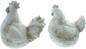 Preview: Deko-Figur "Huhn & Hahn", 2er Set, Figurenset aus Terracotta im Shabby-Look
