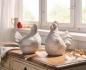 Preview: Deko-Figur "Huhn & Hahn", 2er Set, Figurenset aus Terracotta im Shabby-Look
