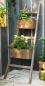Preview: Pflanzleiter "Rustikal" aus recyceltem Holz, 110 cm hoch, mit 2 Pflanzkästen, Balkon & Gartendeko für Draußen, Blumenkasten, Hochbeet