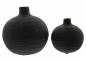 Preview: 2 Vasen "Noir" aus Zement in schwarz, Kugelform, Kugelvase, Betonvase, Vasenset