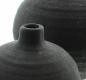 Preview: 2 Vasen "Noir" aus Zement in schwarz, Kugelform, Kugelvase, Betonvase, Vasenset