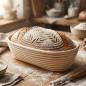 Preview: Gärkorb aus Peddigrohr, oval, 30x12x6 cm, Brotform