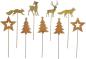 Preview: 9 Dekostecker "Winterwald" aus Metall in Rost Optik, Stecker für Adventskranz, Gesteck & Blumentopf, Blumenstecker, Metallstecker