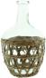 Preview: Vase "Geflecht" aus Glas in Flaschenform mit Seegras-Geflecht, 30 cm hoch, Blumenvase